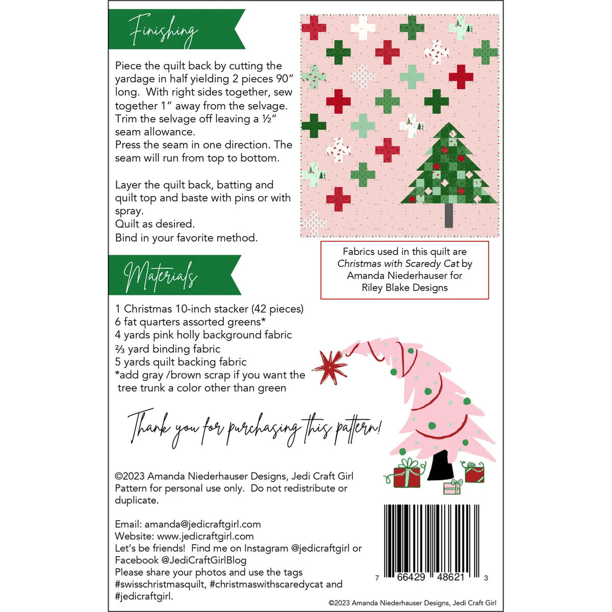 Swiss Christmas Quilt Pattern By Jedi Craft Girl