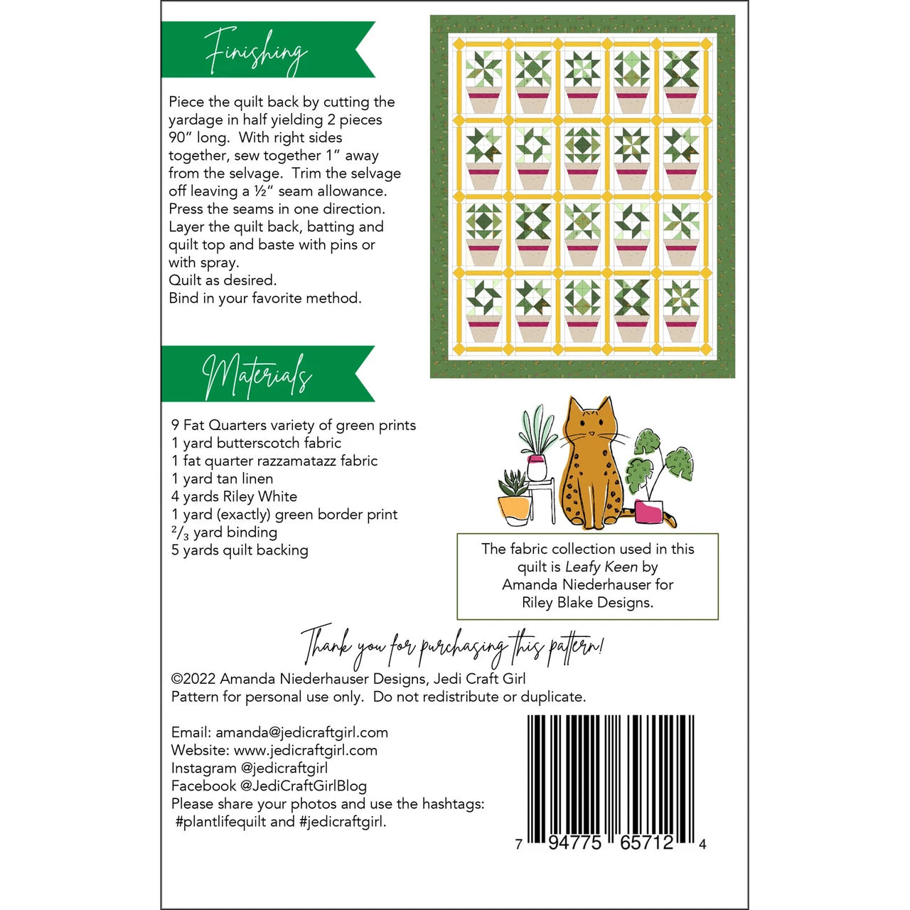 Plant Life Quilt Pattern By Jedi Craft Girl