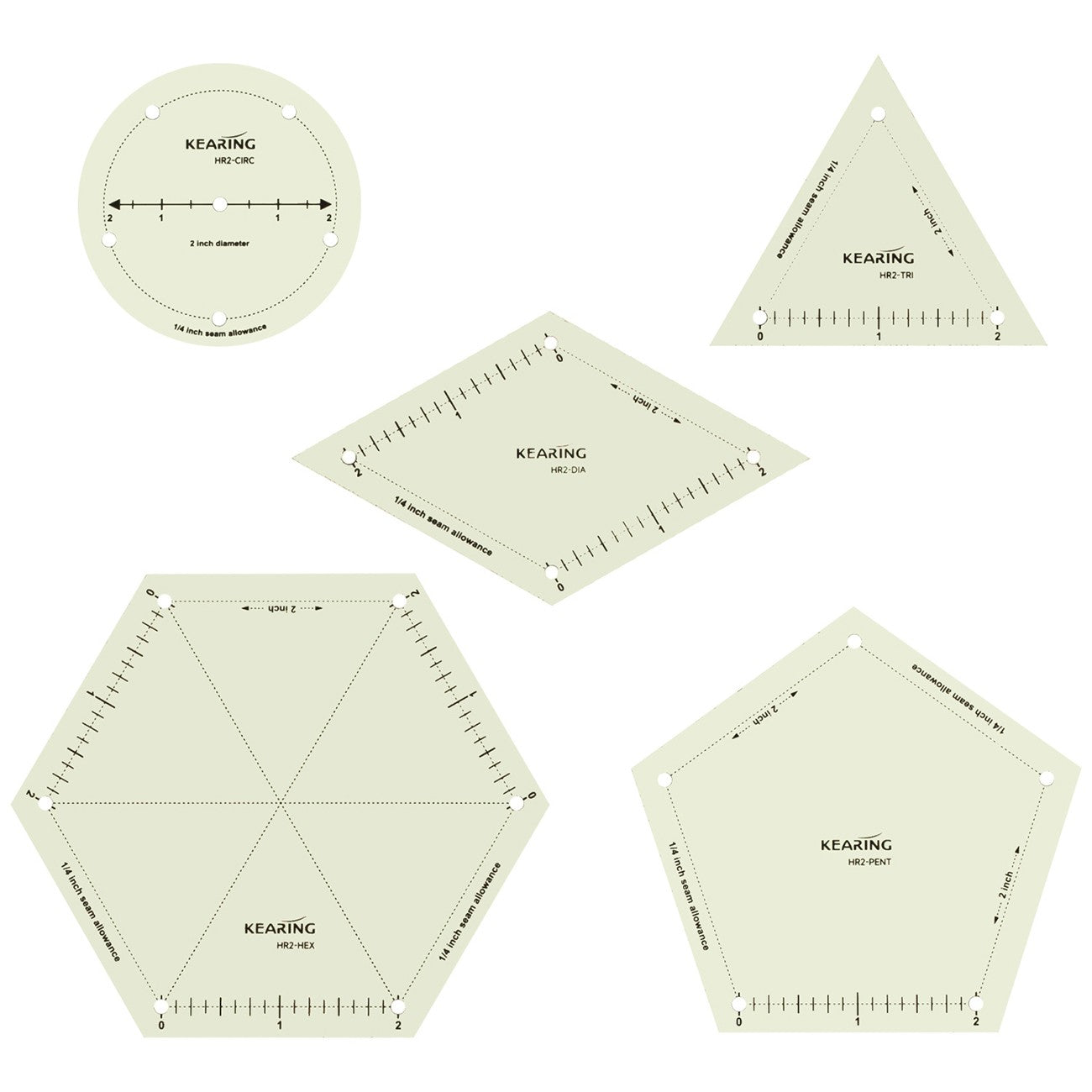 Kearing Hot Ironing Quilting Template Set 2in