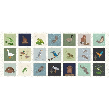 Lewis and Irene - Small Things Rivers and Creeks - Water Animals Squares Panel - SM81