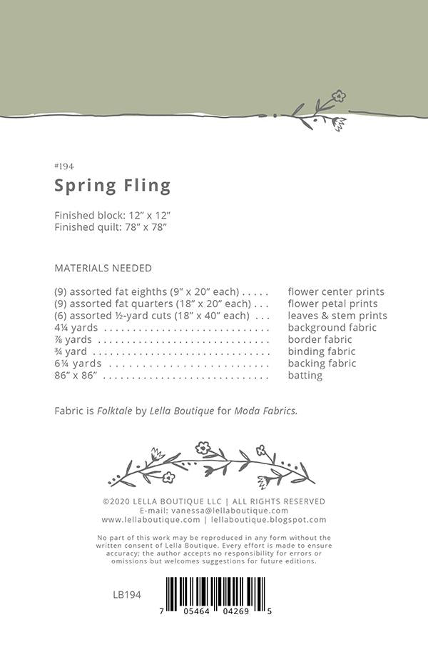 Spring Fling Quilt Pattern By Lella Boutique
