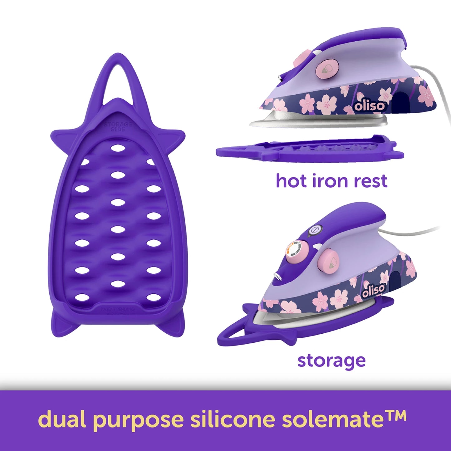 Oliso Mini Project Iron With Trivet - Yaya Han Cherry Blossom Edition