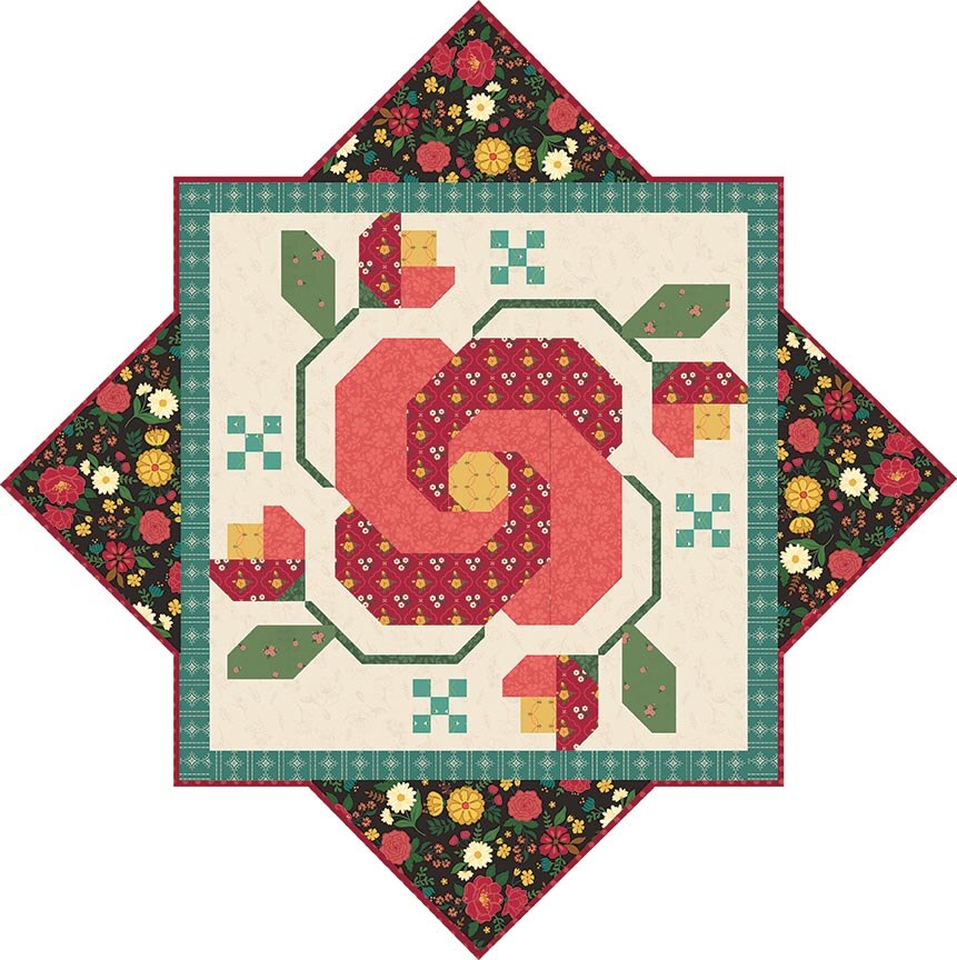 Rose in Bloom Quilt Pattern By Heather Peterson