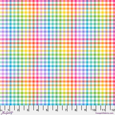 FreeSpirit - Rainbow Gingham on White - PWKT060.XWHITE