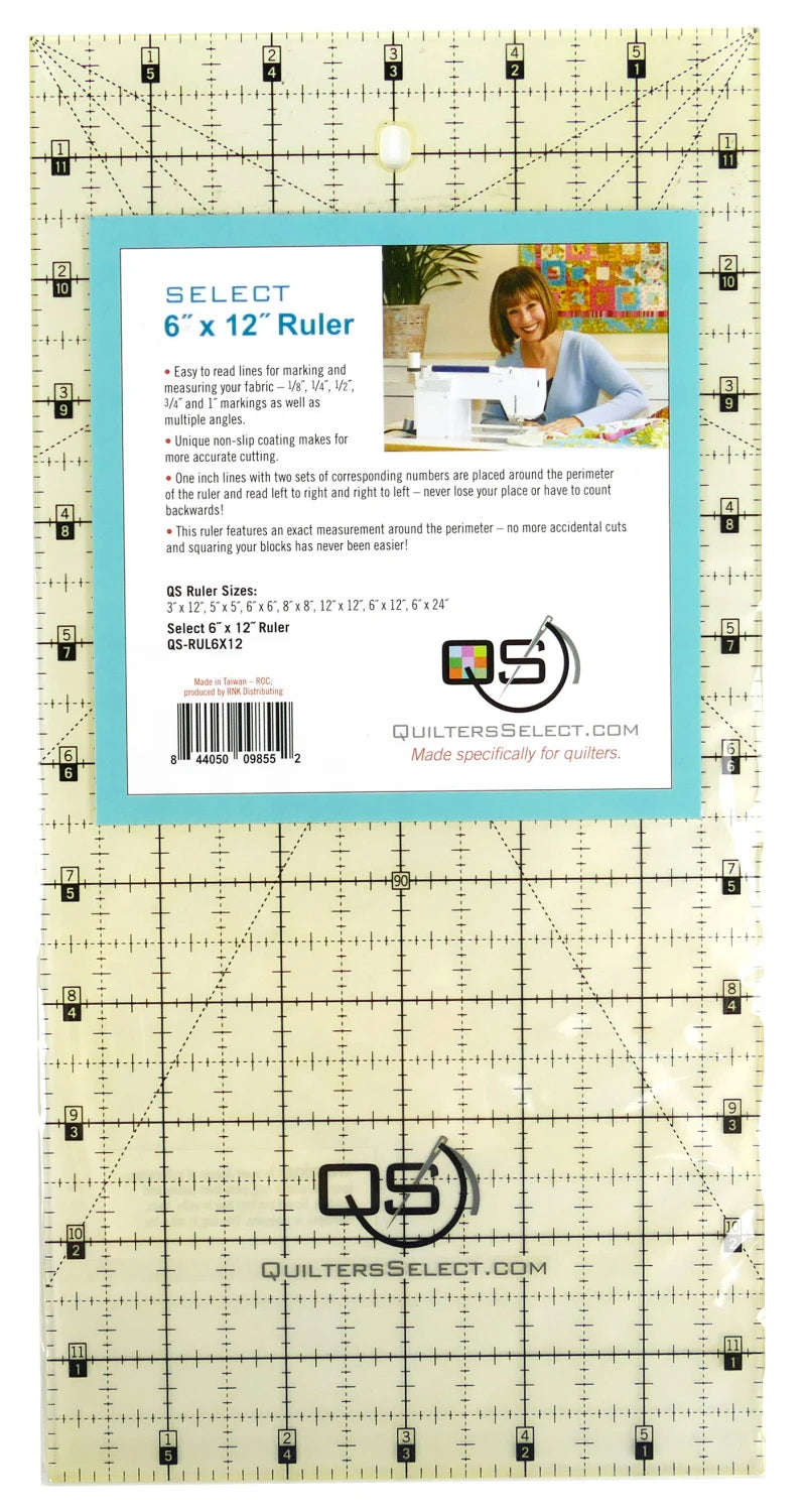 Quilters Select - Non Slip 6" x 12" Ruler