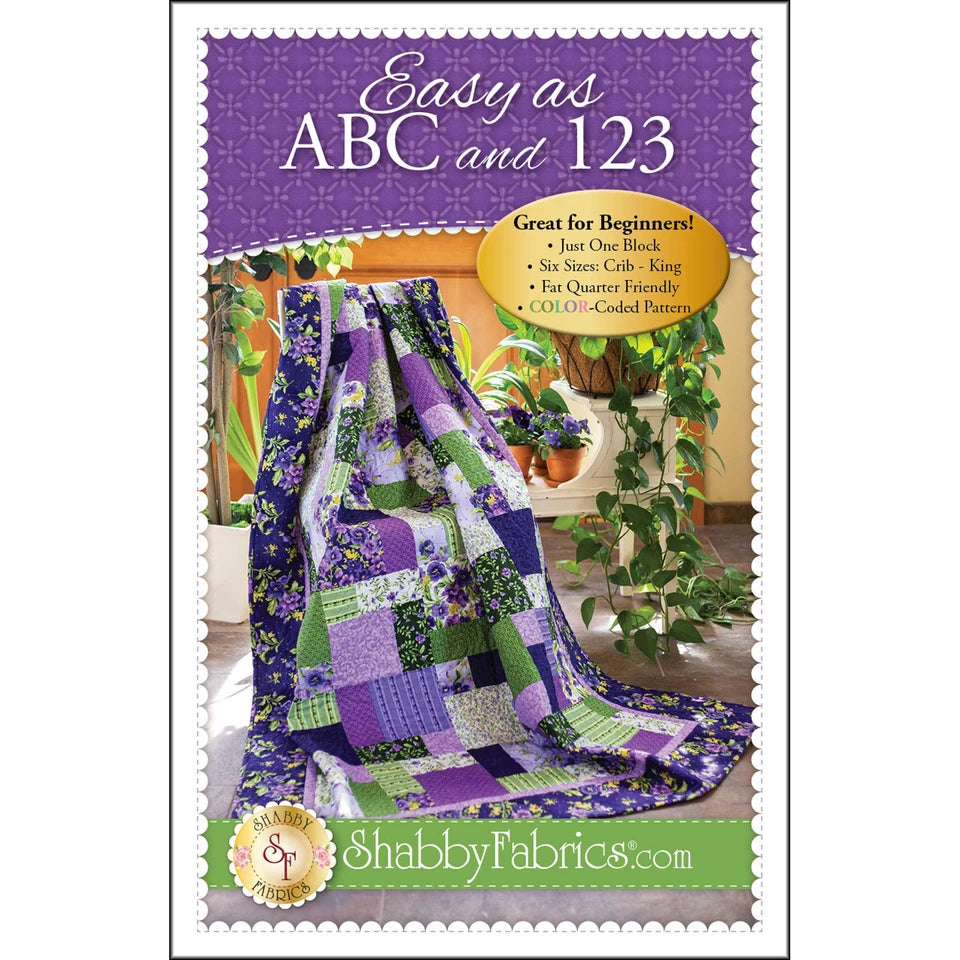 Easy As ABC and 123 Quilt Pattern By Shabby Fabrics