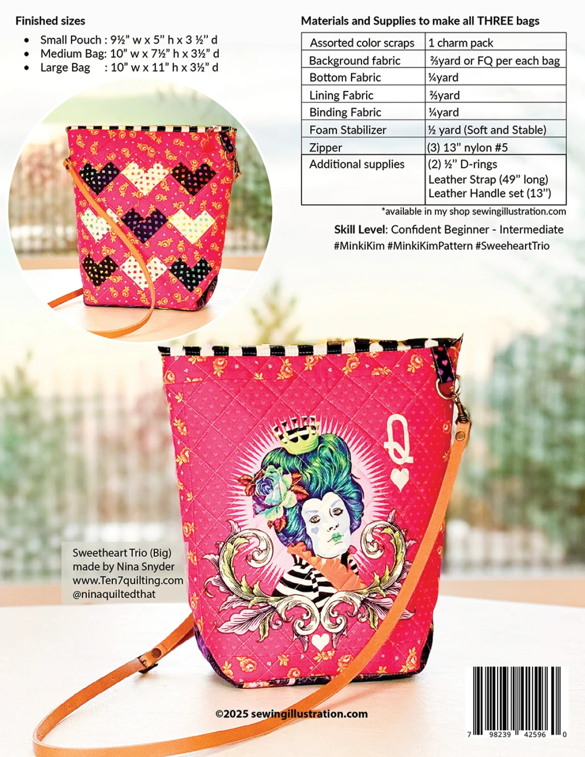 Sweet Trio Bag Pattern By Sewing Illustration / Minki Kim