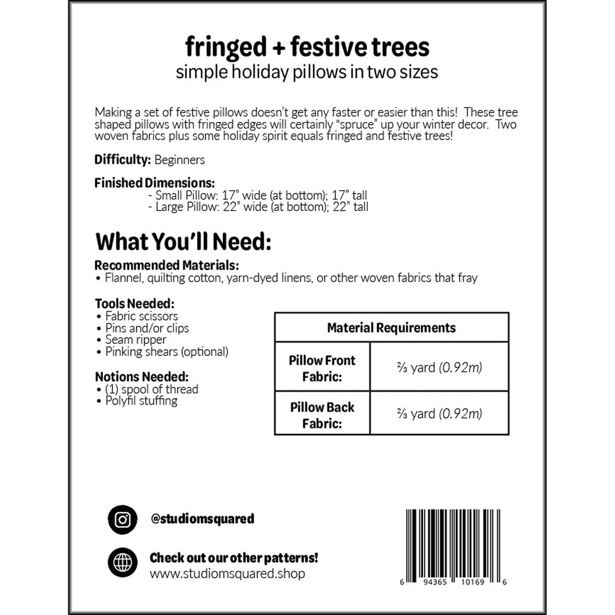 Fringed and Festive Trees Pattern By Studio M Squared
