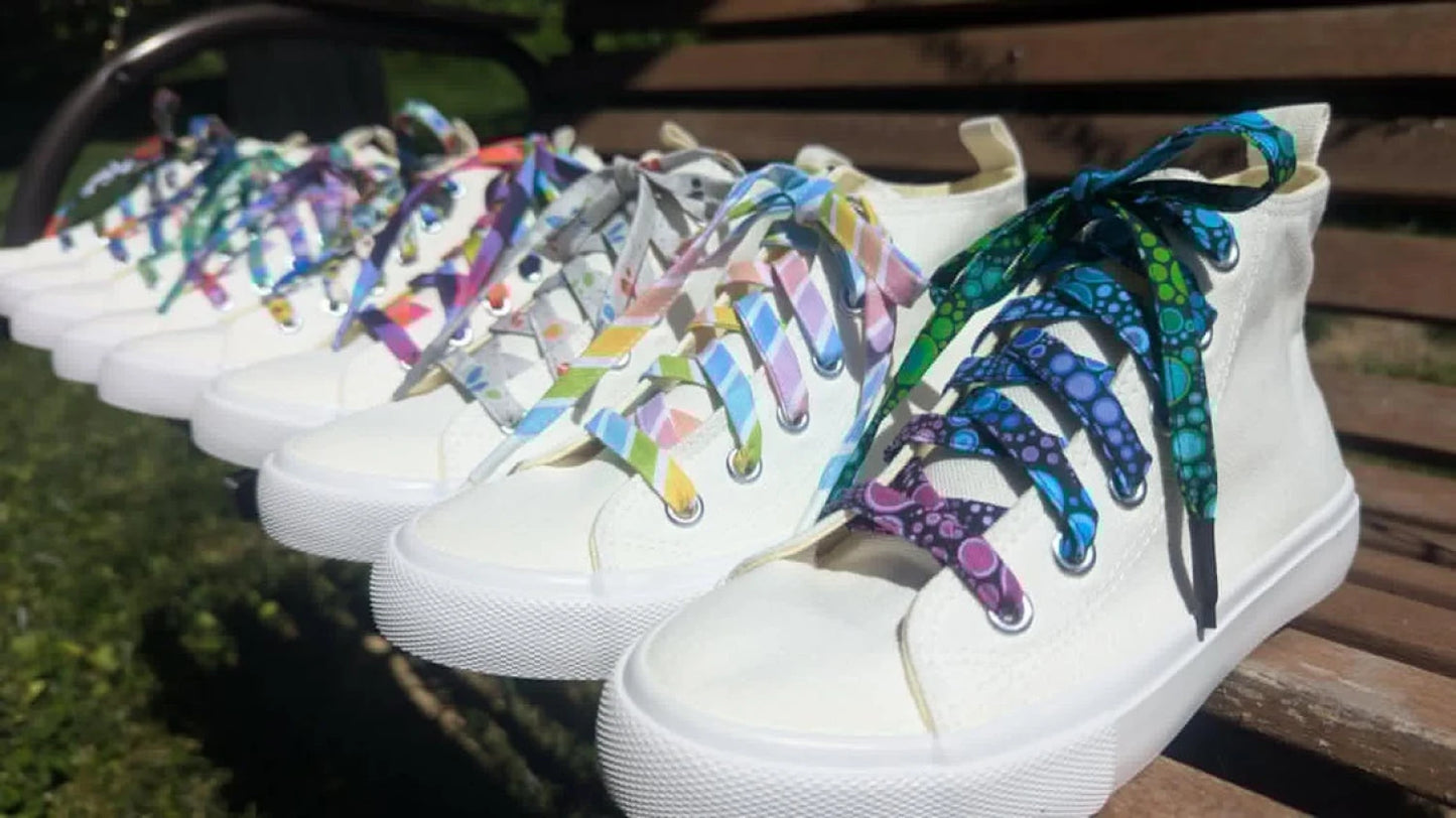 Lace Up Shoelace Pattern By Slice of Pi - Black Aglets