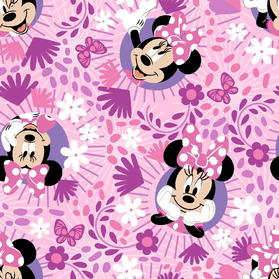 Springs Creative - Minnie Purple Floral Flowers Butterflies - SPR80150-A62078
