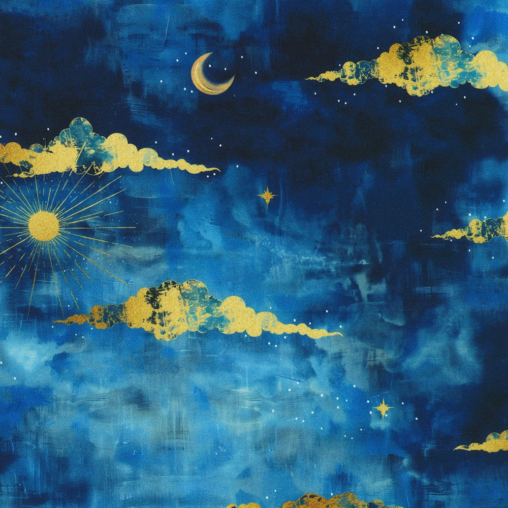 Robert Kaufman - Stardust - Night Sky Clouds Moon - SRKD-24103-72 COBALT