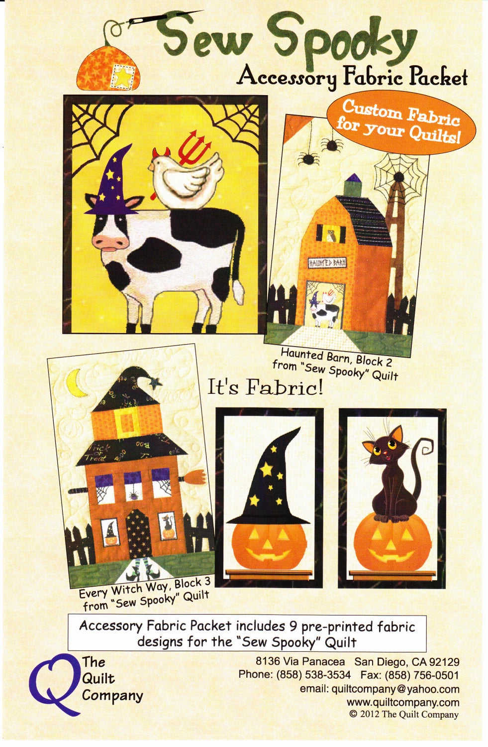 Sew Spooky Block of the Month Accessory Fabric Pack By Quilt Company CA