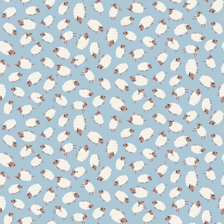 Dear Stella - Hogs and Kisses Flannel - Sheep Thrills Sheep - STELLA - F3608 MARINA