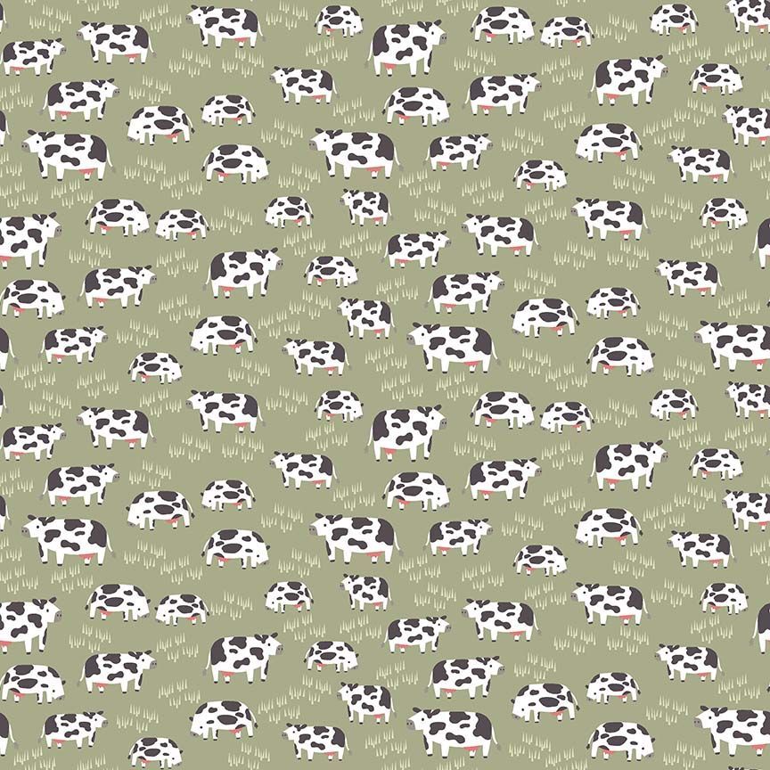Dear Stella - Hogs and Kisses Flannel - Seize the Mooment Cows - STELLA - F3610 HEDGE