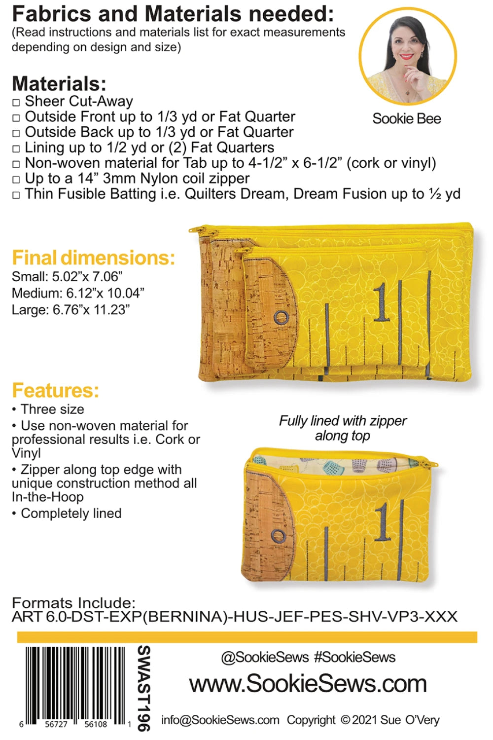 Tape Measure Clutch Pattern By Sookie Sews