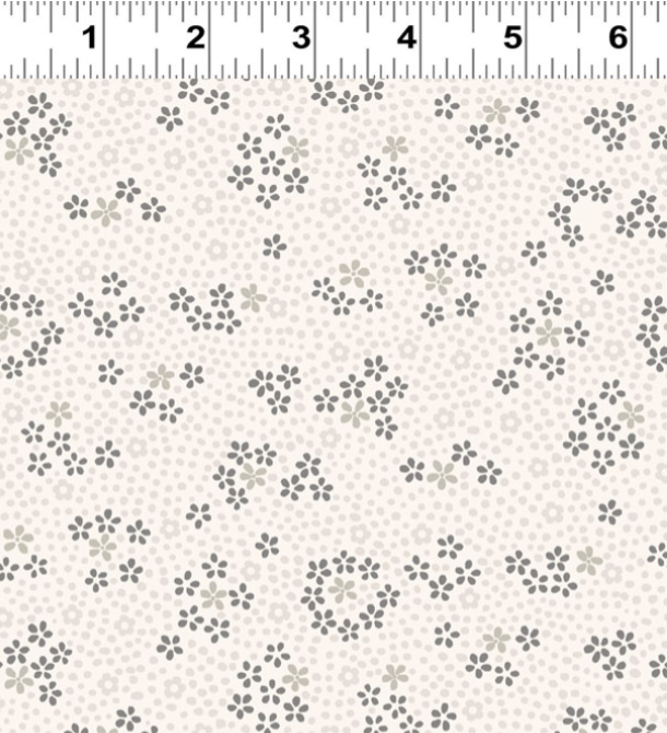 PREORDER - Clothworks - Shhh Collection - Scattered Floral Flowers - Y4937-7 Dark Gray - Ships September 2026
