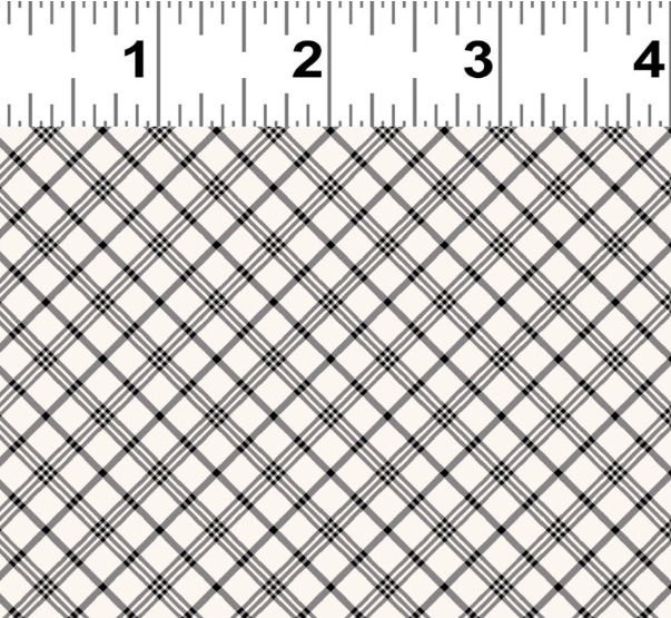 PREORDER - Clothworks - Shhh Collection - Diagonal Plaid - Y4941-7 Dark Gray - Ships September 2026