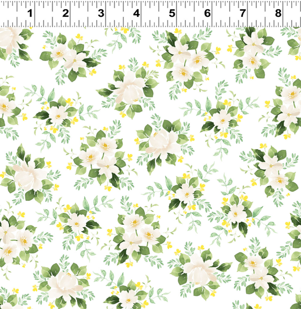 Clothworks - Lemon Zest - Floral Flowers - Y4737-1 White