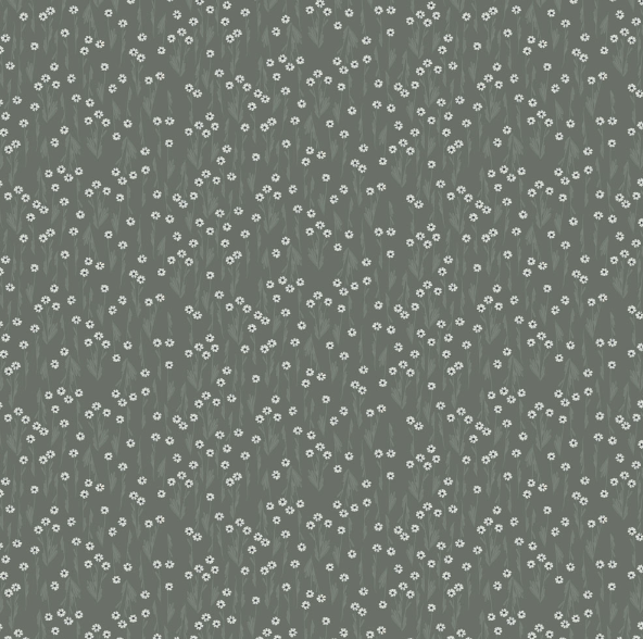 Preorder - Clothworks - Meags and Me - Rainy Day - Dasies Flowers - Y5004-7 Dark Gray - Ships October 2026