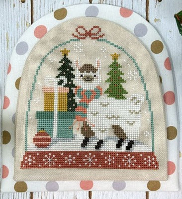 Winter Forest Snowglobe Llama Cross Stitch Pattern By The Tiny Modernist