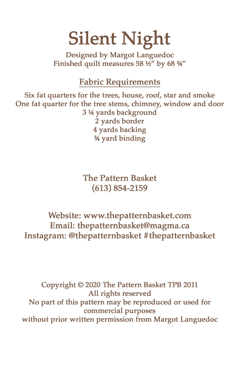 Silent Night Quilt Pattern By The Pattern Basket
