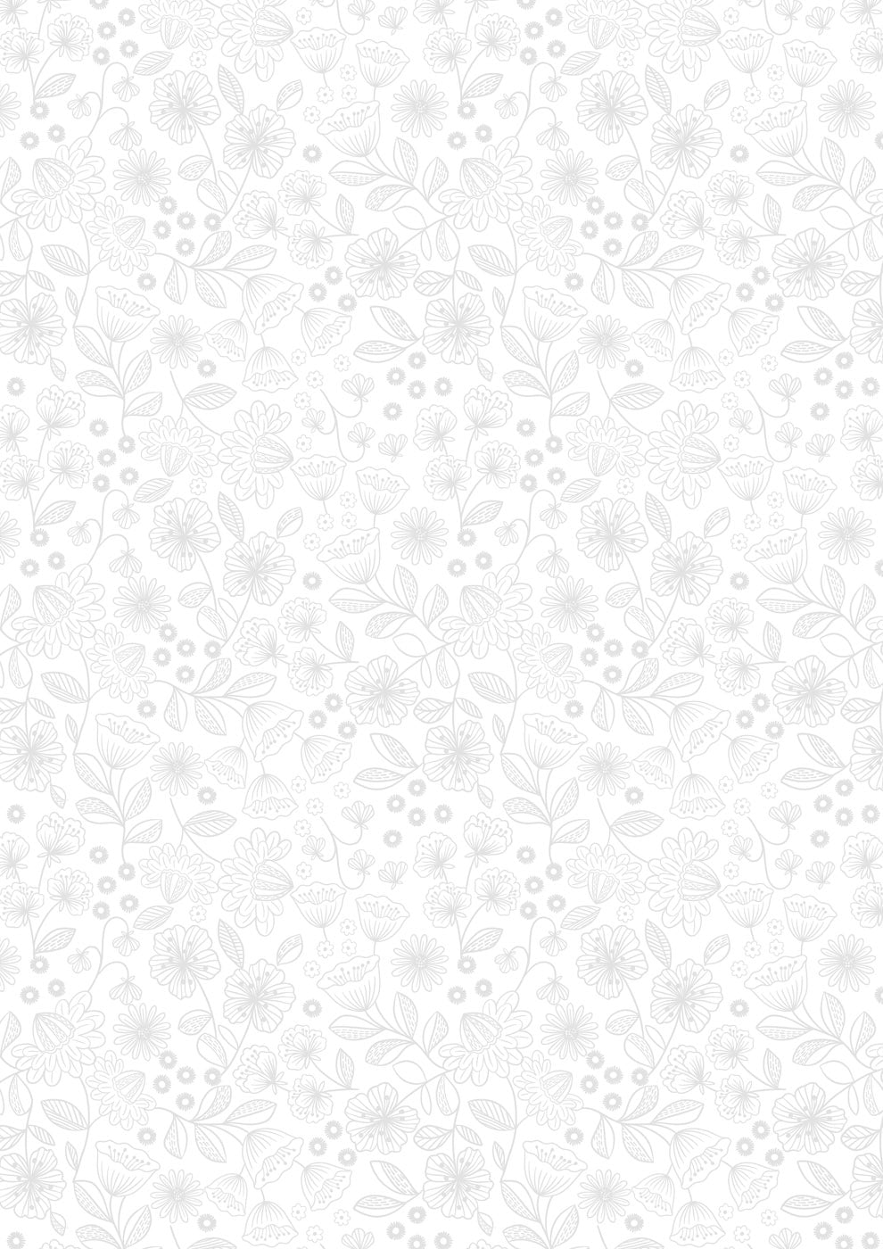 Lewis and Irene - Tiny Tonals - Floral Garden White on White - TT35A