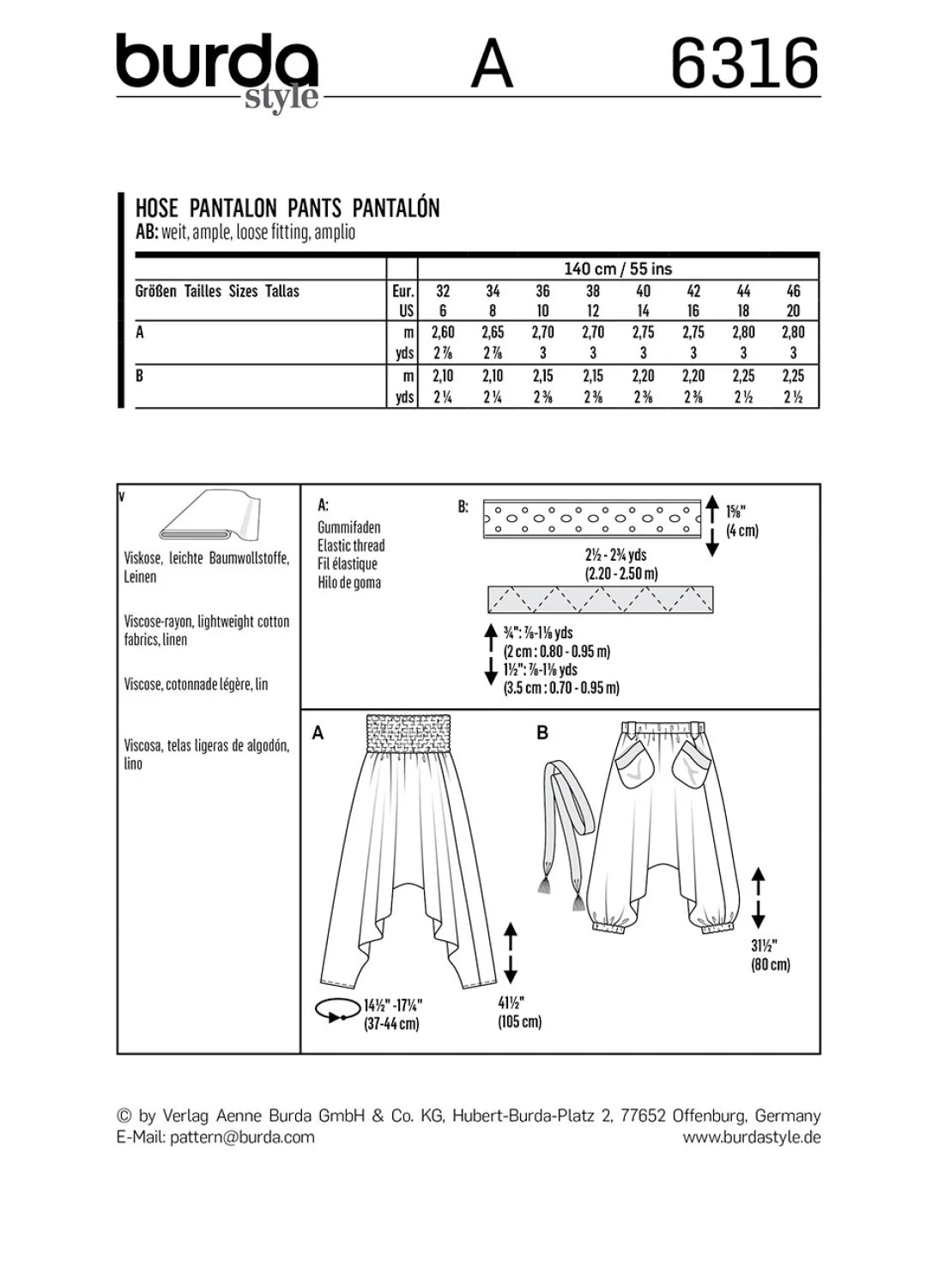 Boho Women's Pants Pattern By Burda Style