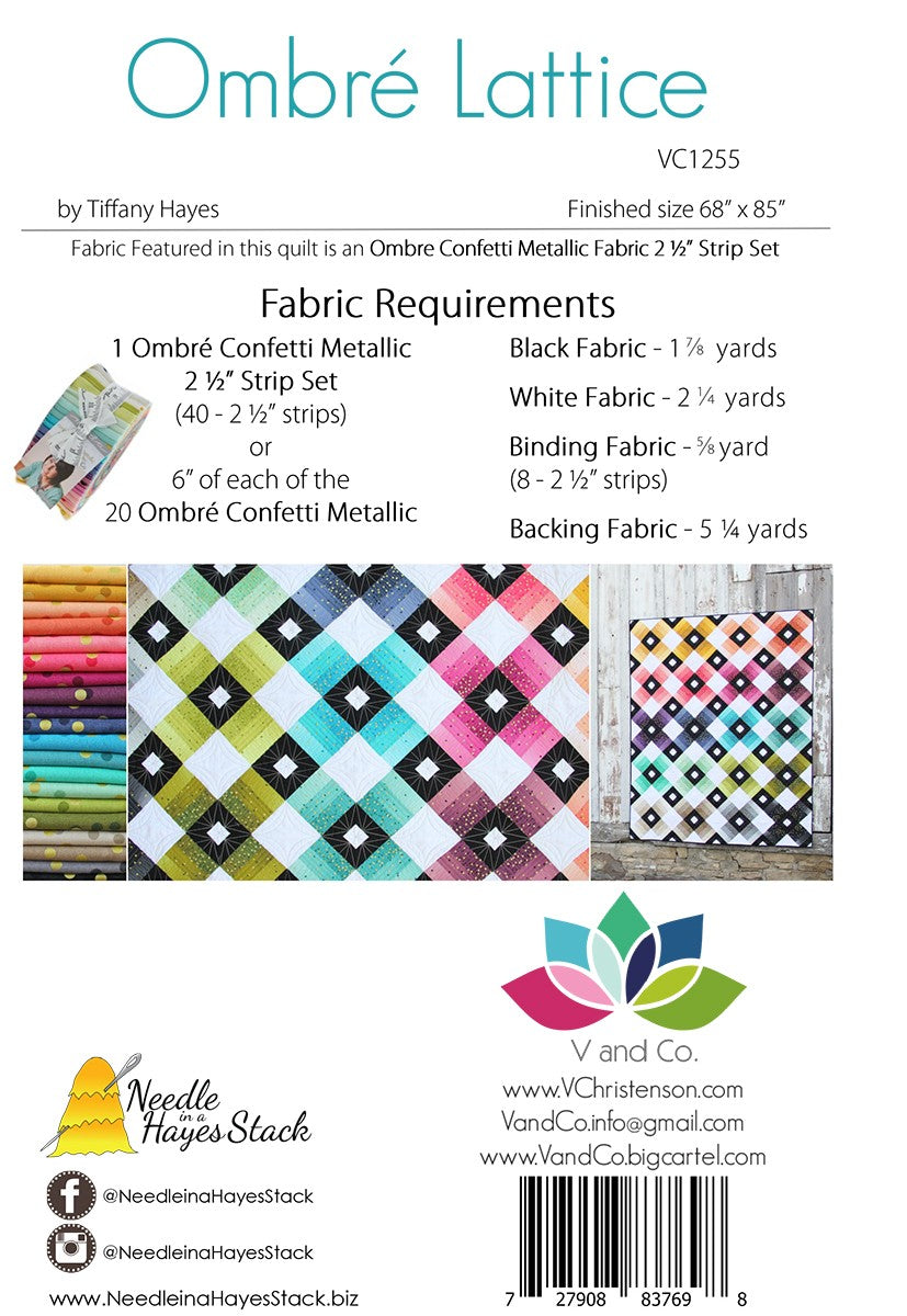 Ombre Lattice Quilt Pattern By V and Co