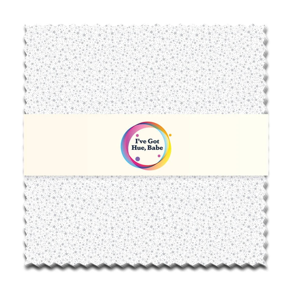 Studio E - I've Got Hue Babe - White Knight - Factory Cut 5" Squares Charm Pack