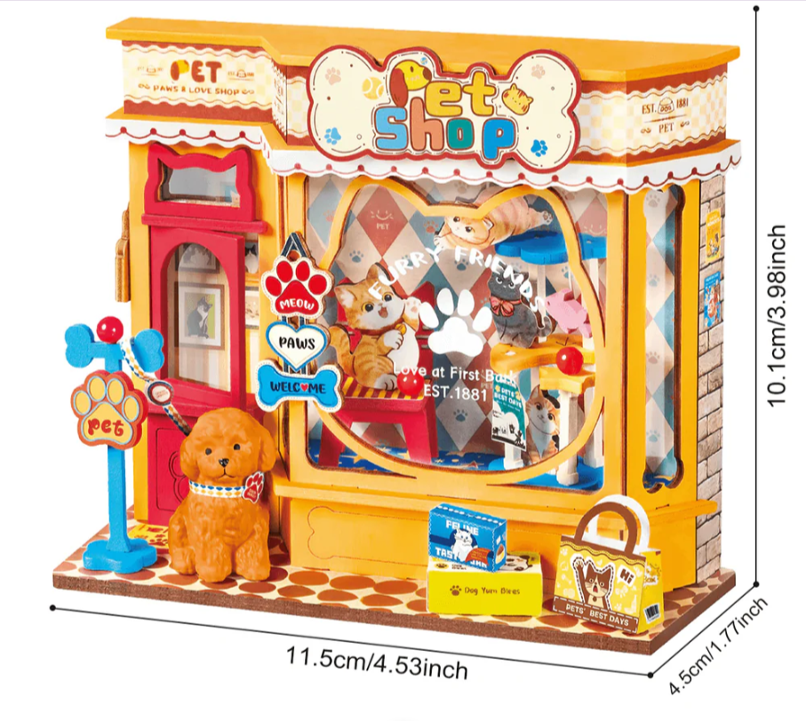 Hands Craft DIY Miniature House Kit: Pet Shop