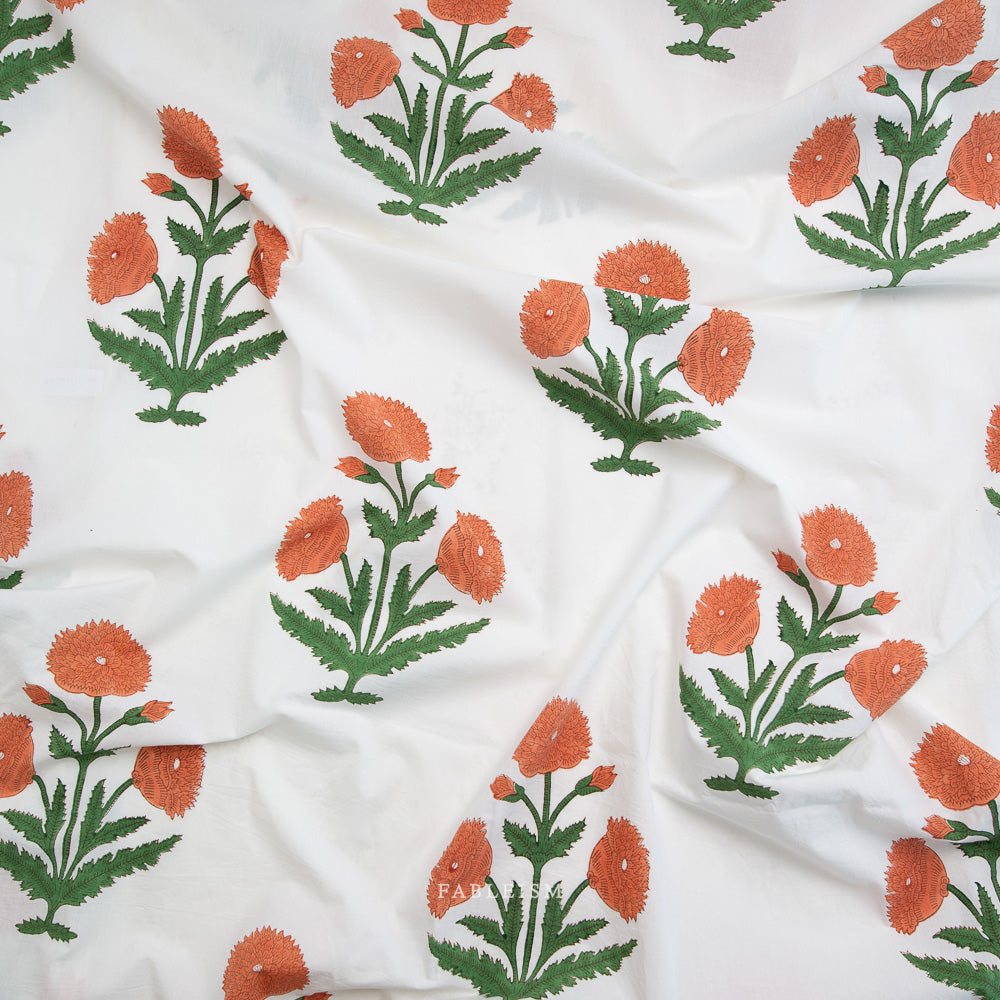Preorder - Fableism - Indian Block Print - Boho Floral Sienna - BPCT-01-BOH-SIENNA - Ships May 2026