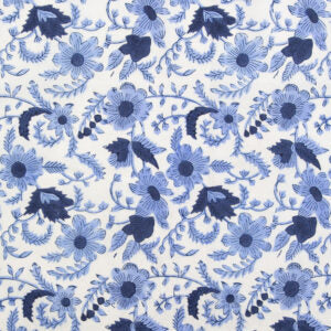 Preorder - Fableism - Indian Block Print - Country Floral Blue - BPCT-08-CTY-BLUE - Ships May 2026