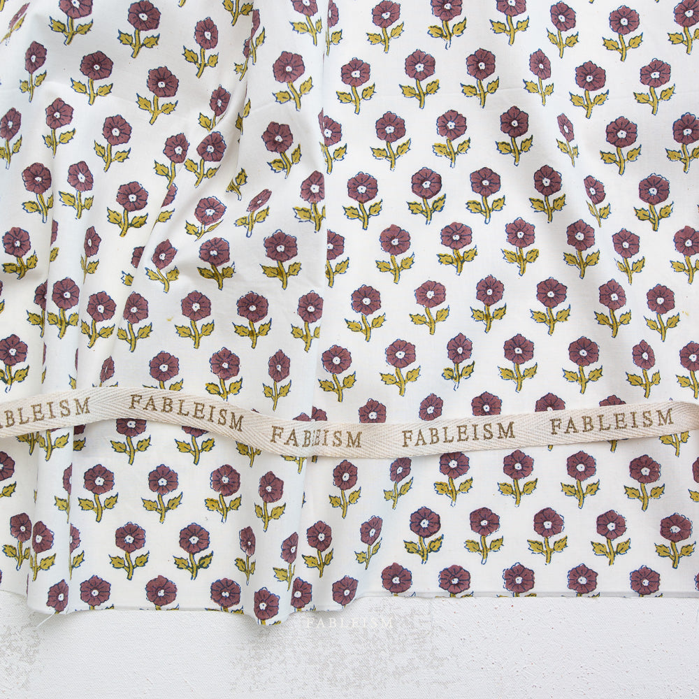 Preorder - Fableism - Indian Block Print - Flowerling Eggplant - BPCT-10-FWG-EGGPLANT - Ships May 2026