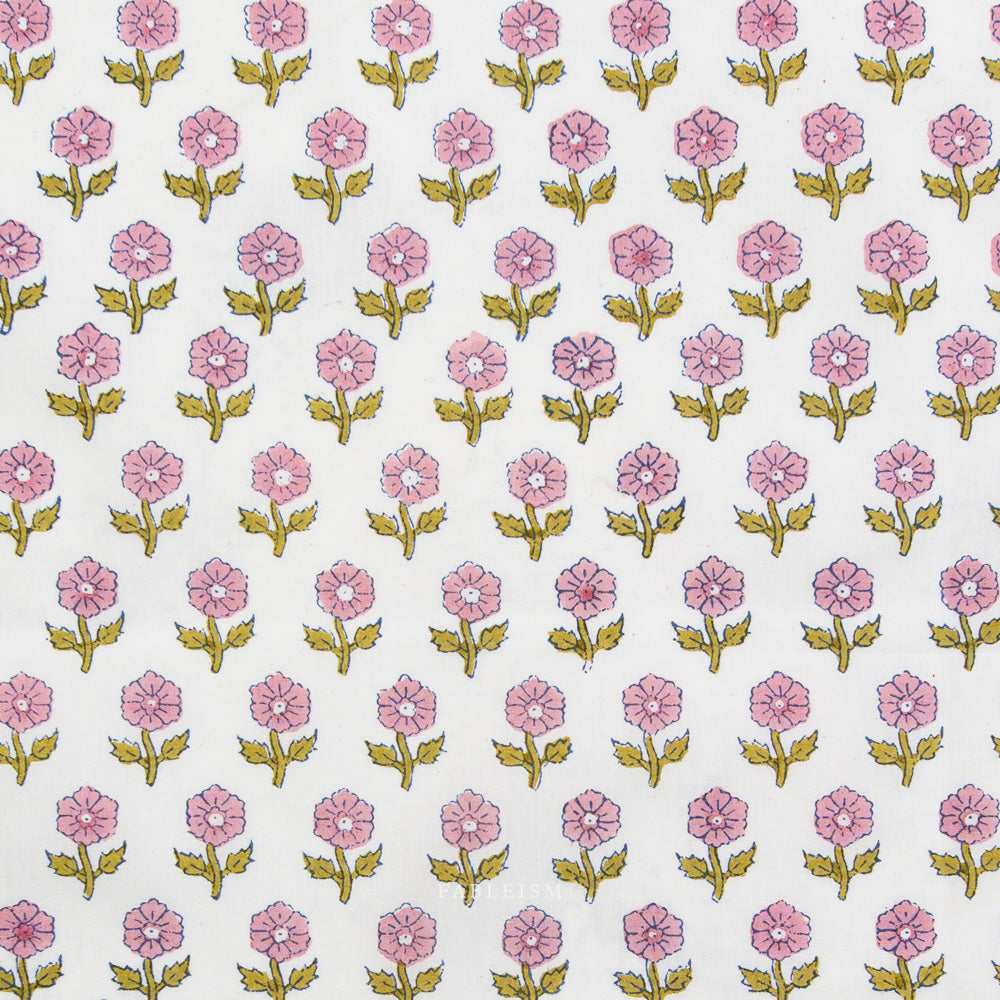 Preorder - Fableism - Indian Block Print - Flowerling Pink - BPCT-10-FWG-PINK - Ships May 2026