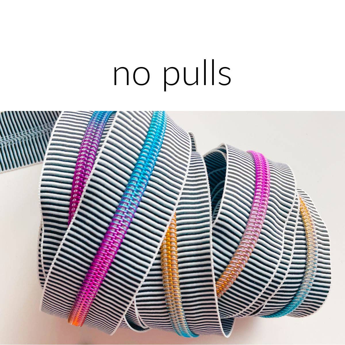 Sew Hungry Hippie Black And White Tiny Stripe & Rainbow Zipper
