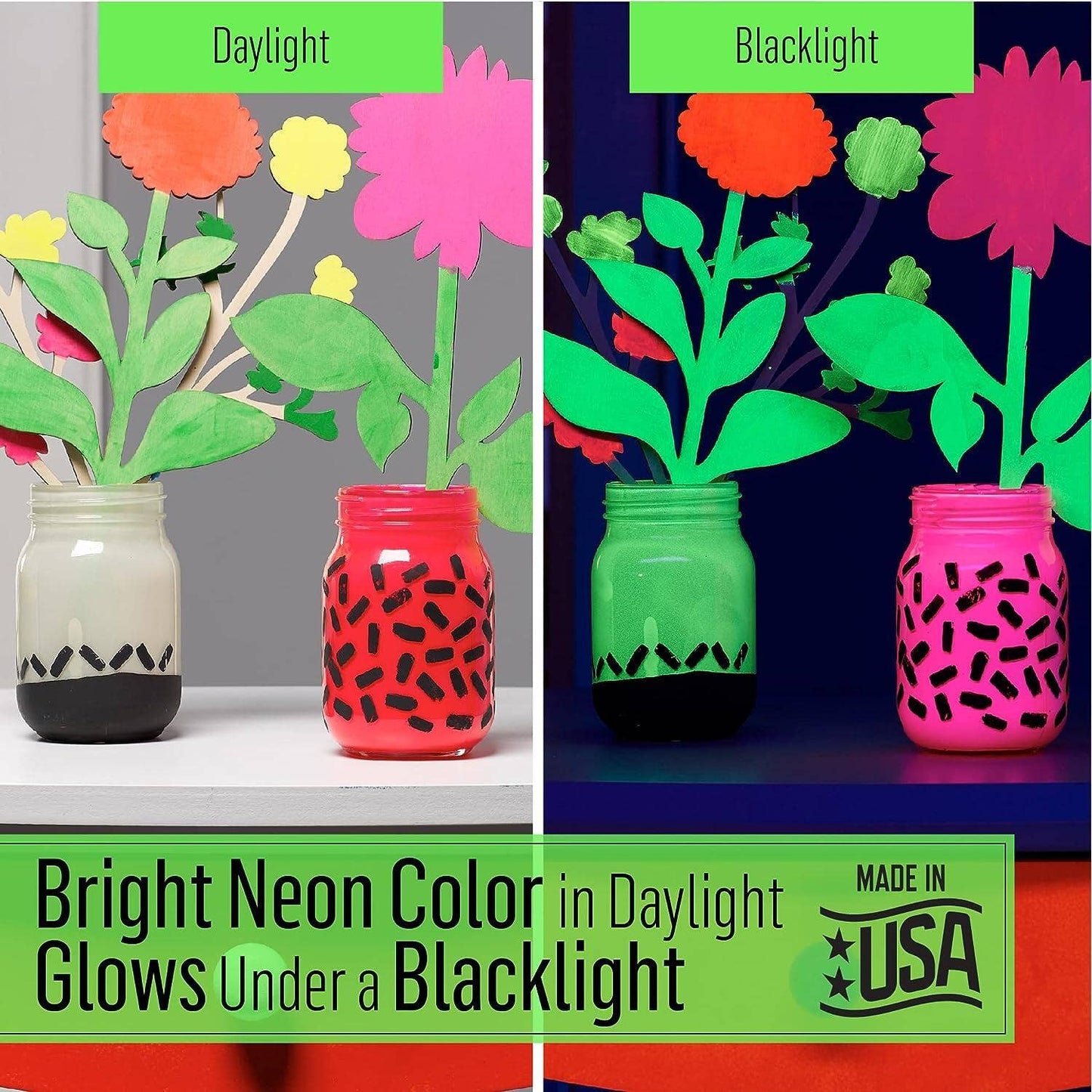 Plaid FolkArt Multi-Surface Neon Blacklight™ Acrylic Paint Set