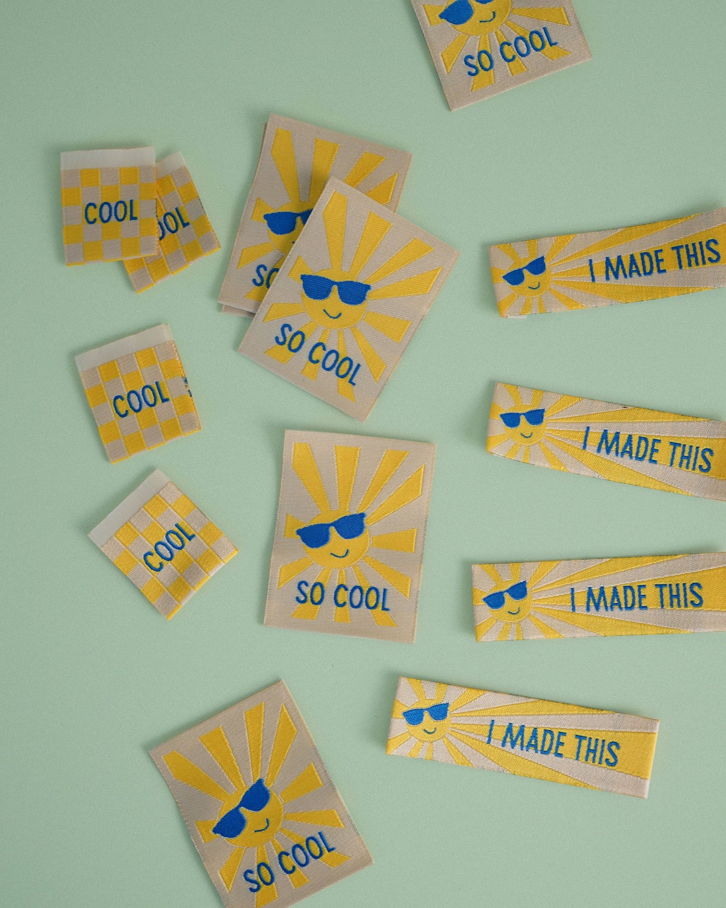 Matchy Matchy Sewing Club - Sunny Cool Square and Rectangle Woven Garment Labels