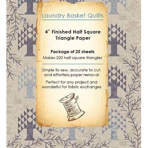 Laundry Basket Quilts - 4" Finished Triangle Paper - 10" x 10" fabric