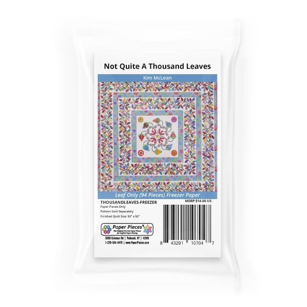 Not Quite A Thousand Leaves Quilt 3/8" Templates OR Mylar Templates OR Freezer Paper By Kim Mclean