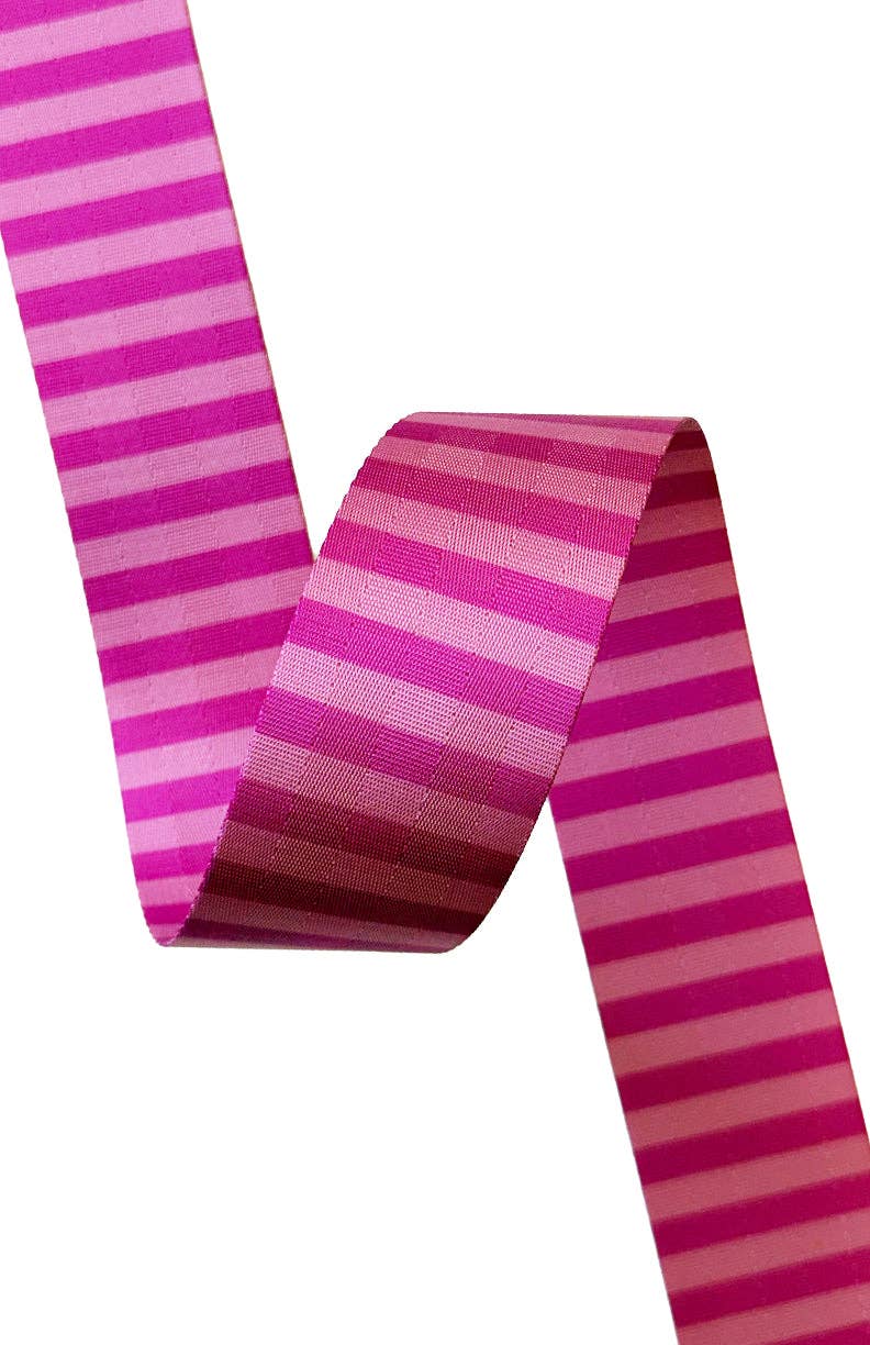 Sassafras Lane - Pink Stripe - 2in Handle Webbing - Per Yard
