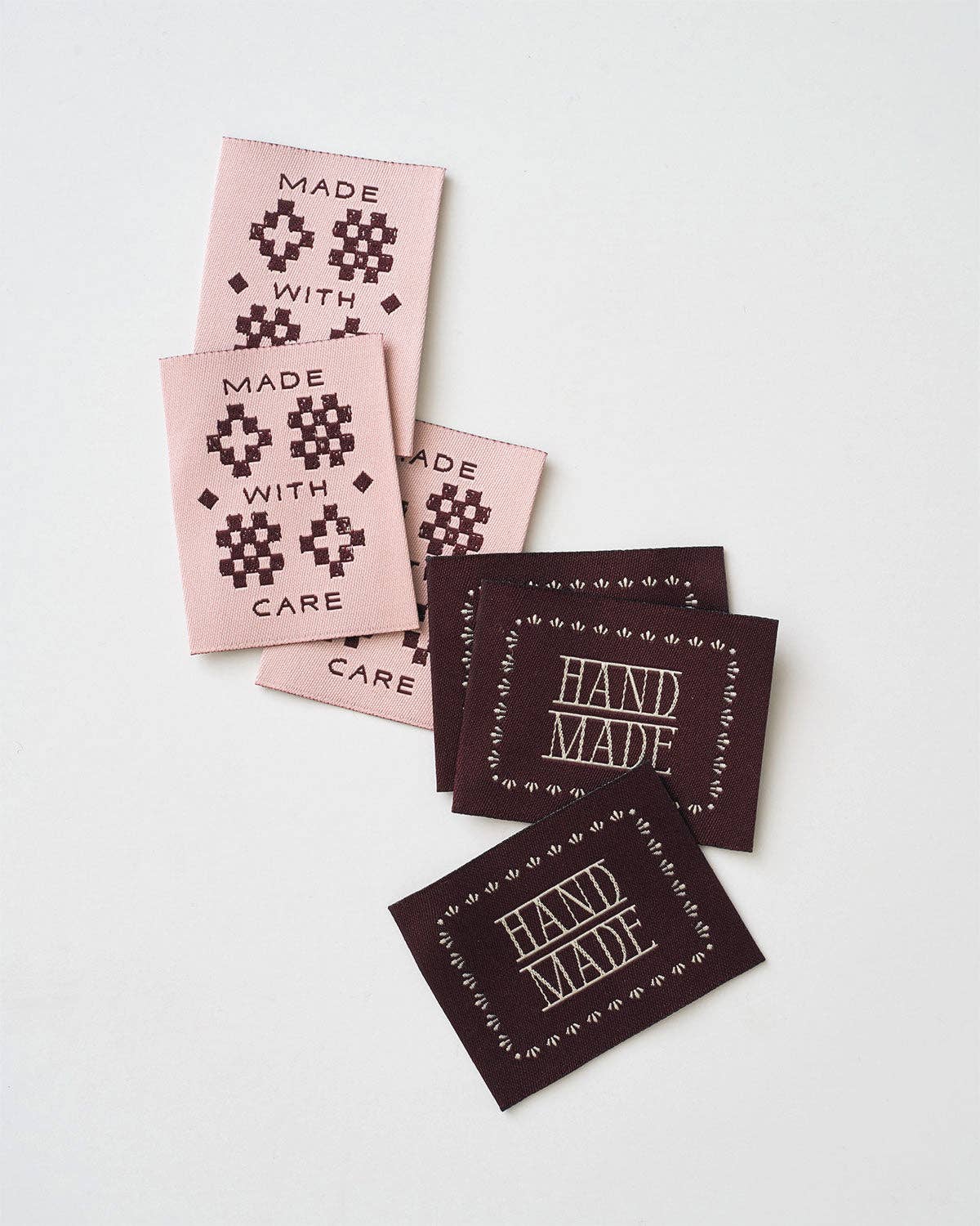 Matchy Matchy Sewing Club - Made with Care Sketchy Quilt Pink Woven Garment Labels