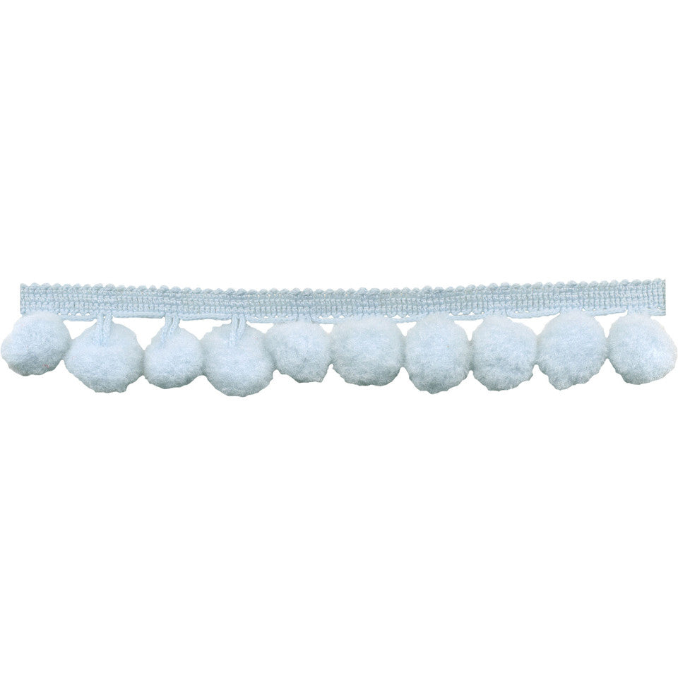 Galaxy Notions Pom Pom Fringe - Light Blue - 25mm - By The Yard