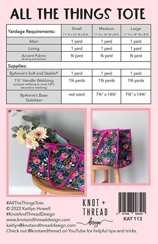 All The Things Tote Tote Bag Pattern - Kaitlyn Howell - Knot + Thread