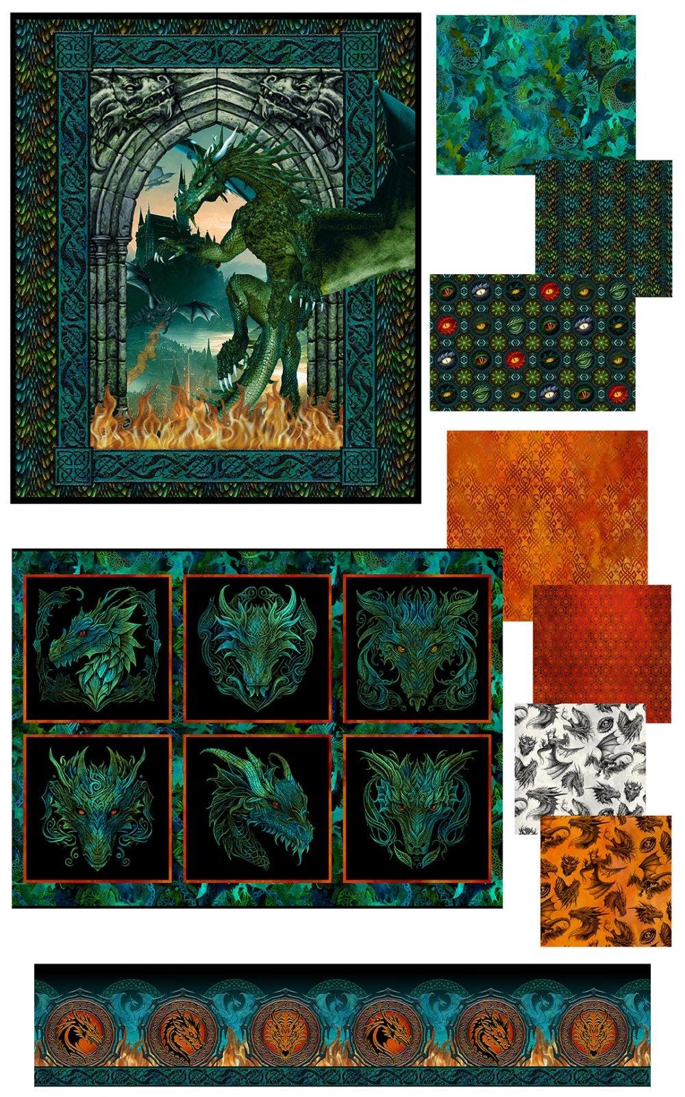 Dragons Emerald Reign - Jason Yenter - In The Beginning Fabrics