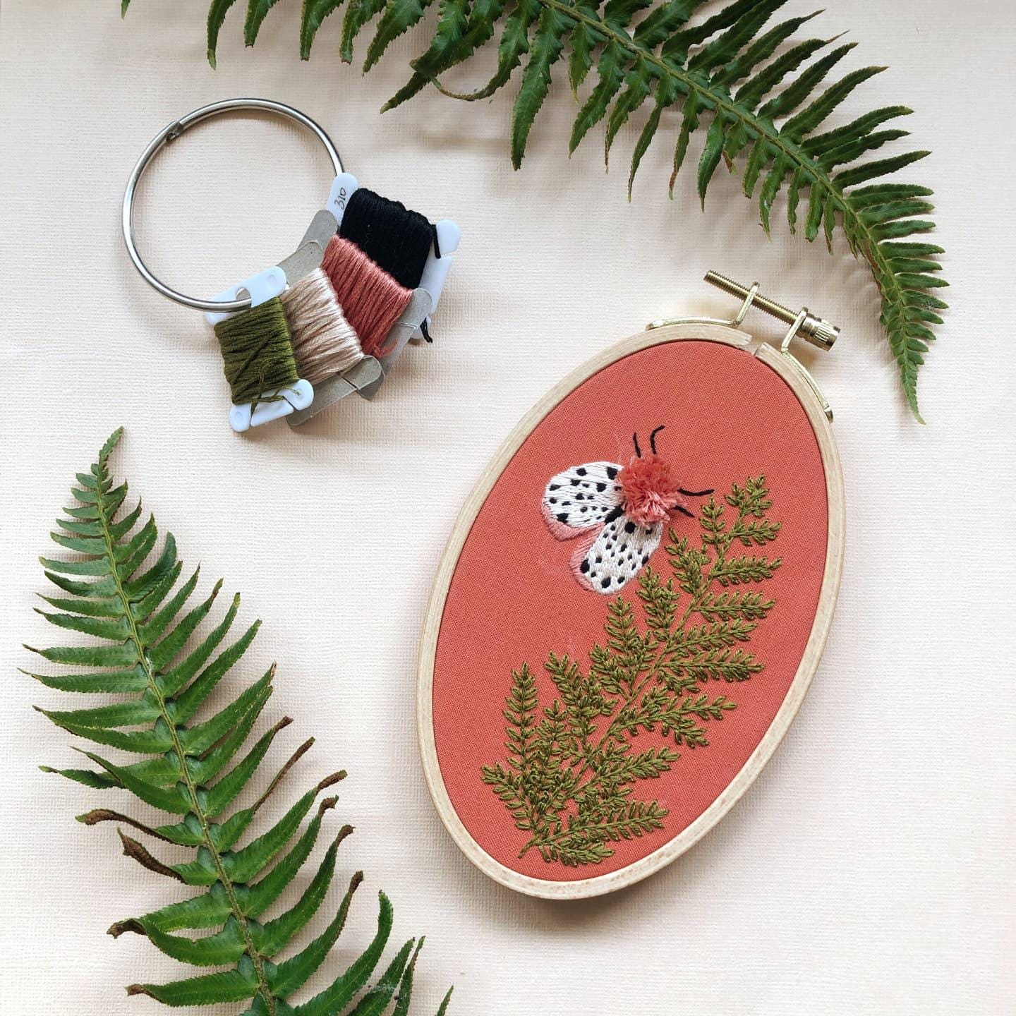 Moth and Fern Embroidery Kit - MCreativeJ