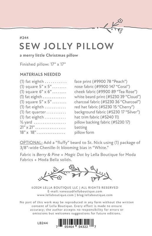 Sew Jolly Quilted Pillow Pattern By Lella Boutique