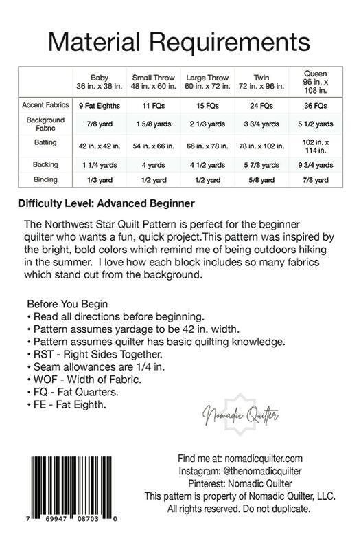 Northwest Stars Quilt Pattern By Nomadic Quilting