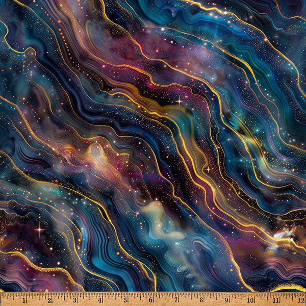 Preorder - Hoffman California Fabrics - Midnight Flora - Galaxy Geode - X5699-549-Celestials - Expected Release February 2026