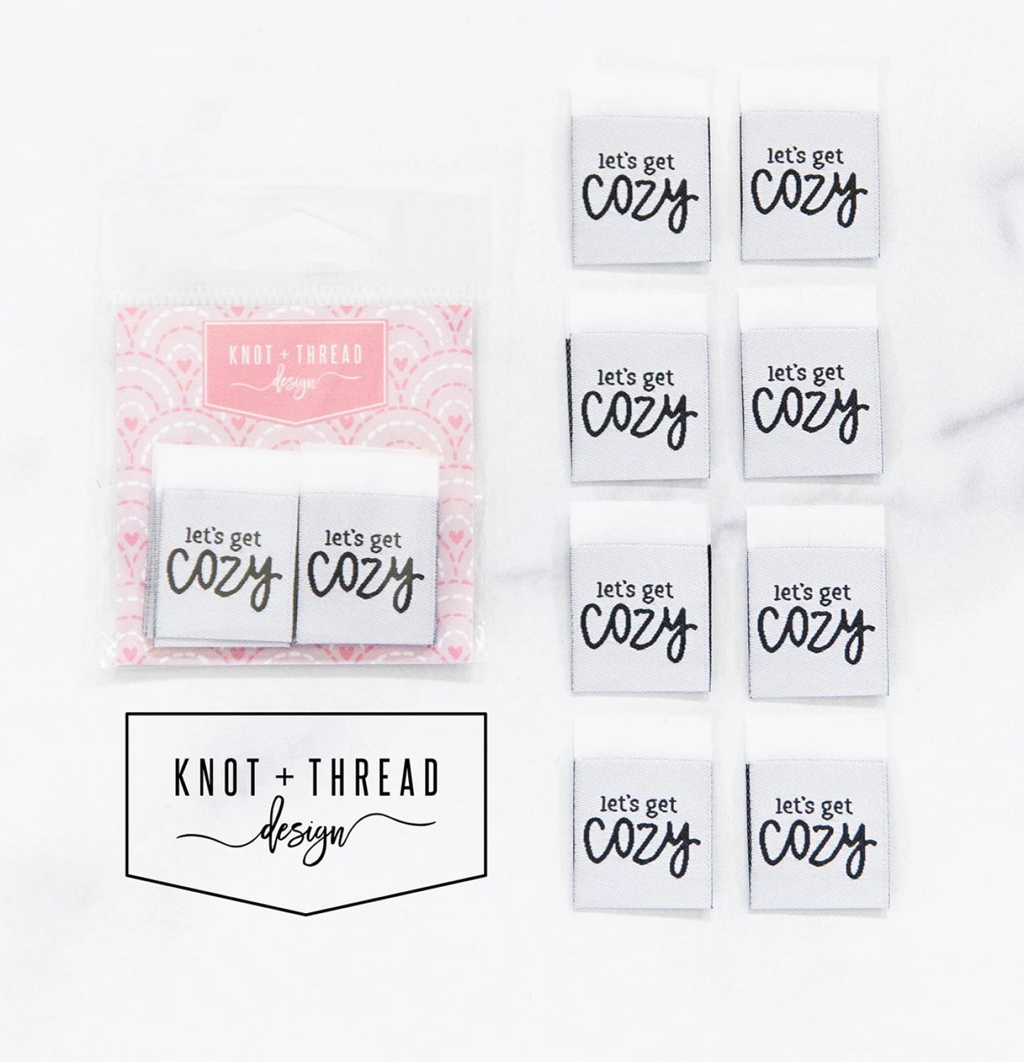 Knot And Thread Designs - Woven Labels - Let's Get Cozy
