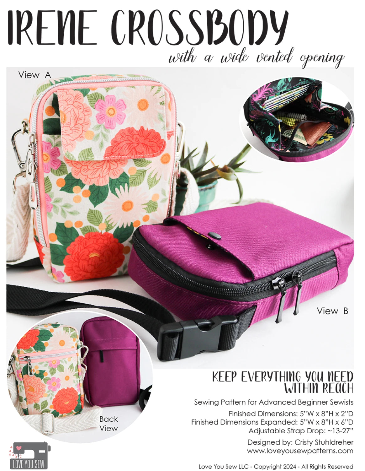 Irene Crossbody Bag Pattern By Love You Sew